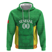 Senegal Basketball 2026 Custom Zip Hoodie Come On Lions African Pattern