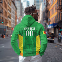 Senegal Basketball 2026 Custom Zip Hoodie Come On Lions African Pattern