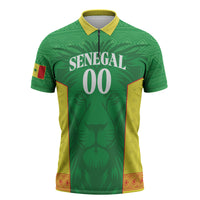 Senegal Basketball 2026 Custom Zipper Polo Shirt Come On Lions African Pattern