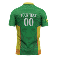 Senegal Basketball 2026 Custom Zipper Polo Shirt Come On Lions African Pattern