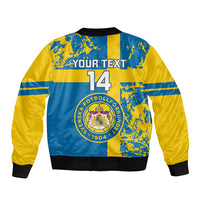Custom Sweden Football Sleeve Zip Bomber Jacket Come On Sverige 2023 World Cup - Wonder Print Shop