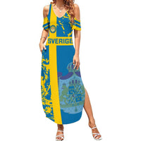 Custom Sweden Football Summer Maxi Dress Come On Sverige 2023 World Cup - Wonder Print Shop