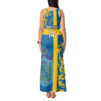 Custom Sweden Football Tank Maxi Dress Come On Sverige 2023 World Cup - Wonder Print Shop