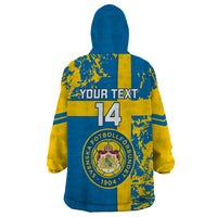 Custom Sweden Football Wearable Blanket Hoodie Come On Sverige 2023 World Cup - Wonder Print Shop