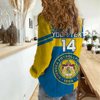 Custom Sweden Football Women Casual Shirt Come On Sverige 2023 World Cup - Wonder Print Shop