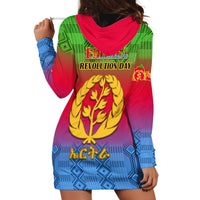 Eritrea Revolution Day Hoodie Dress Eritrean Kente Pattern Gradient Style - Wonder Print Shop