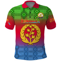 Eritrea Revolution Day Polo Shirt Eritrean Kente Pattern Gradient Style - Wonder Print Shop