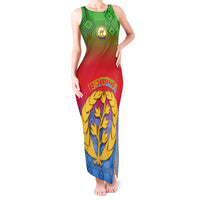 Eritrea Revolution Day Tank Maxi Dress Eritrean Kente Pattern Gradient Style - Wonder Print Shop