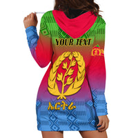 Personalised Eritrea Revolution Day Hoodie Dress Eritrean Kente Pattern Gradient Style - Wonder Print Shop