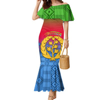 Personalised Eritrea Revolution Day Mermaid Dress Eritrean Kente Pattern Gradient Style - Wonder Print Shop