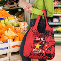 Personalised China Badminton Grocery Bag Chinese Dragon Version