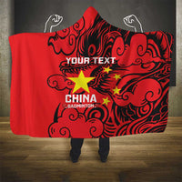 Personalised China Badminton Hooded Blanket 2024 Chinese Dragon Version