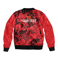 Personalised China Badminton Sleeve Zip Bomber Jacket 2024 Chinese Dragon Version - Wonder Print Shop