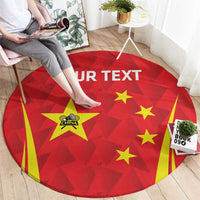 Personalised China Badminton Round Carpet 2024 Sporty Red Version