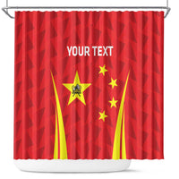 Personalised China Badminton Shower Curtain 2024 Sporty Red Version