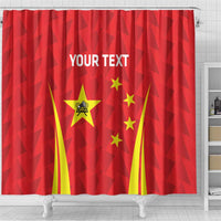 Personalised China Badminton Shower Curtain 2024 Sporty Red Version