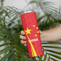 Personalised China Badminton Skinny Tumbler 2024 Sporty Red Version - Wonder Print Shop