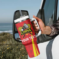 Personalised China Badminton Tumbler With Handle 2024 Sporty Red Version - Wonder Print Shop