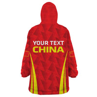 Personalised China Badminton Wearable Blanket Hoodie 2024 Sporty Red Version - Wonder Print Shop