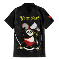 Personalised China Badminton Family Matching Mermaid Dress and Hawaiian Shirt 2024 Chinese Cute Panda Black Version - Wonder Print Shop