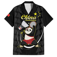 Personalised China Badminton Family Matching Short Sleeve Bodycon Dress and Hawaiian Shirt 2024 Chinese Cute Panda Black Version - Wonder Print Shop