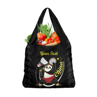 Personalised China Badminton Grocery Bag Chinese Cute Panda Black Version