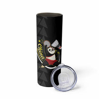 China Badminton Skinny Tumbler 2024 Chinese Cute Panda Black Version - Wonder Print Shop