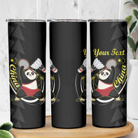 China Badminton Skinny Tumbler 2024 Chinese Cute Panda Black Version - Wonder Print Shop