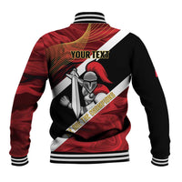 Trinidad and Tobago Cricket Personalized Baseball Jacket Trinbago Knight Riders Champions Trophy - Wonder Print Shop