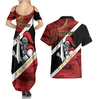 Trinidad and Tobago Cricket Personalized Couples Matching Summer Maxi Dress and Hawaiian Shirt Trinbago Knight Riders Champions Trophy - Wonder Print Shop