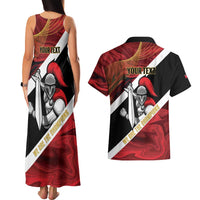Trinidad and Tobago Cricket Personalized Couples Matching Tank Maxi Dress and Hawaiian Shirt Trinbago Knight Riders Champions Trophy - Wonder Print Shop