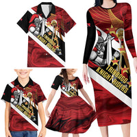Trinidad and Tobago Cricket Personalized Family Matching Long Sleeve Bodycon Dress and Hawaiian Shirt Trinbago Knight Riders Champions Trophy - Wonder Print Shop