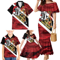 Trinidad and Tobago Cricket Personalized Family Matching Mermaid Dress and Hawaiian Shirt Trinbago Knight Riders Champions Trophy - Wonder Print Shop