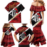 Trinidad and Tobago Cricket Personalized Family Matching Mermaid Dress and Hawaiian Shirt Trinbago Knight Riders Champions Trophy - Wonder Print Shop