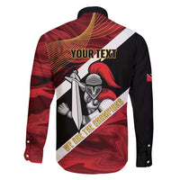 Trinidad and Tobago Cricket Personalized Family Matching Off Shoulder Short Dress and Hawaiian Shirt Trinbago Knight Riders Champions Trophy - Wonder Print Shop