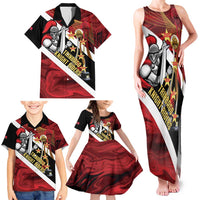 Trinidad and Tobago Cricket Personalized Family Matching Tank Maxi Dress and Hawaiian Shirt Trinbago Knight Riders Champions Trophy - Wonder Print Shop