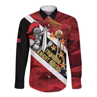 Trinidad and Tobago Cricket Personalized Long Sleeve Button Shirt Trinbago Knight Riders Champions Trophy - Wonder Print Shop