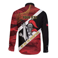 Trinidad and Tobago Cricket Personalized Long Sleeve Button Shirt Trinbago Knight Riders Champions Trophy - Wonder Print Shop