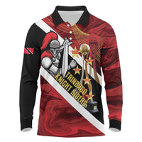 Trinidad and Tobago Cricket Personalized Long Sleeve Polo Shirt Trinbago Knight Riders Champions Trophy - Wonder Print Shop