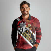 Trinidad and Tobago Cricket Personalized Long Sleeve Polo Shirt Trinbago Knight Riders Champions Trophy - Wonder Print Shop