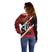Trinidad and Tobago Cricket Personalized Off Shoulder Sweater Trinbago Knight Riders Champions Trophy - Wonder Print Shop