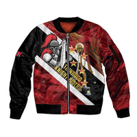 Trinidad and Tobago Cricket Personalized Sleeve Zip Bomber Jacket Trinbago Knight Riders Champions Trophy - Wonder Print Shop