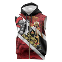 Trinidad and Tobago Cricket Personalized Sleeveless Zip Hoodie Trinbago Knight Riders Champions Trophy - Wonder Print Shop
