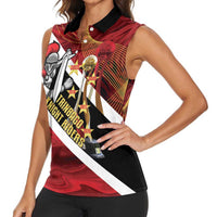 Trinidad and Tobago Cricket Personalized Women Sleeveless Polo Shirt Trinbago Knight Riders Champions Trophy - Wonder Print Shop