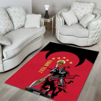 Trinidad and Tobago Cricket Personalized Area Rug Trinbago Knight Riders 5th Champions Proud - Wonder Print Shop