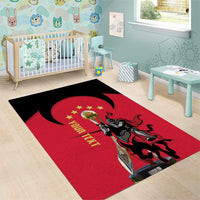 Trinidad and Tobago Cricket Personalized Area Rug Trinbago Knight Riders 5th Champions Proud - Wonder Print Shop