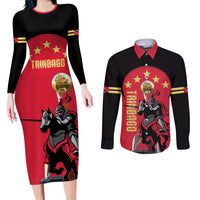 Trinidad and Tobago Cricket Personalized Couples Matching Long Sleeve Bodycon Dress and Long Sleeve Button Shirt Trinbago Knight Riders 5th Champions Proud - Wonder Print Shop