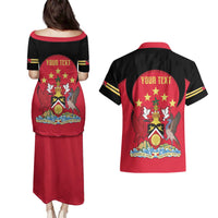Trinidad and Tobago Cricket Personalized Couples Matching Puletasi and Hawaiian Shirt Trinbago Knight Riders 5th Champions Proud - Wonder Print Shop