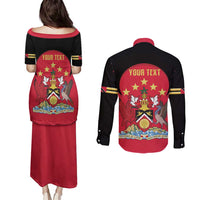 Trinidad and Tobago Cricket Personalized Couples Matching Puletasi and Long Sleeve Button Shirt Trinbago Knight Riders 5th Champions Proud - Wonder Print Shop