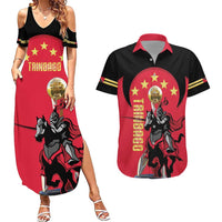 Trinidad and Tobago Cricket Personalized Couples Matching Summer Maxi Dress and Hawaiian Shirt Trinbago Knight Riders 5th Champions Proud - Wonder Print Shop